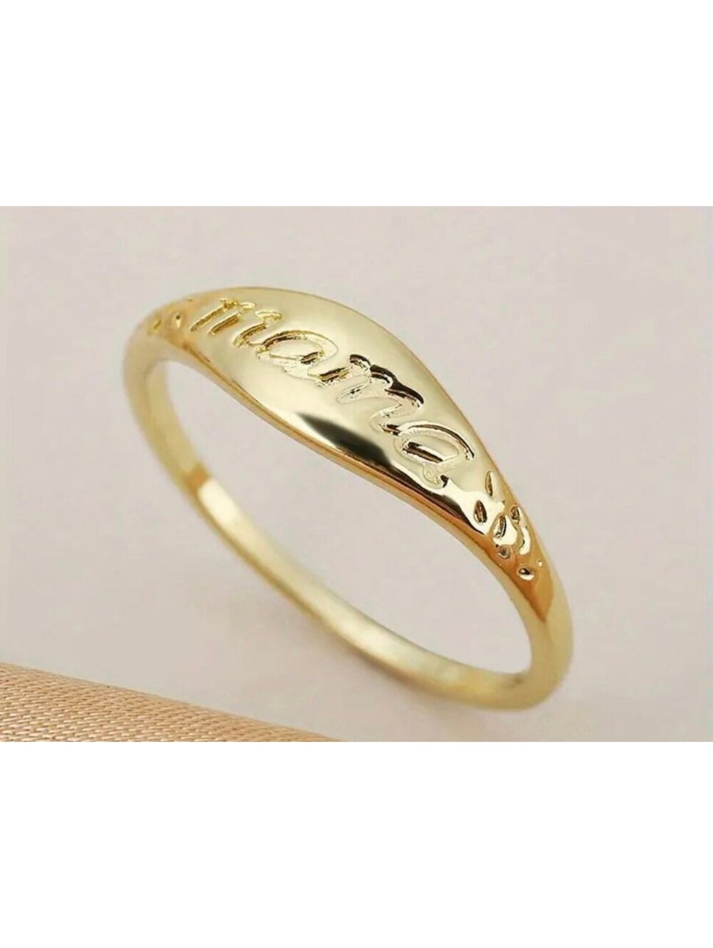 New - Simple but Elegant - Gold - "Mama" Ring - Size 7